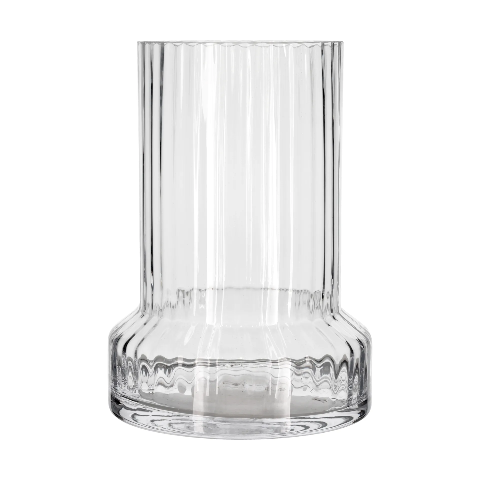 Vase en verre rainuré Hvils Ø21 cm, Clear Villa Collection