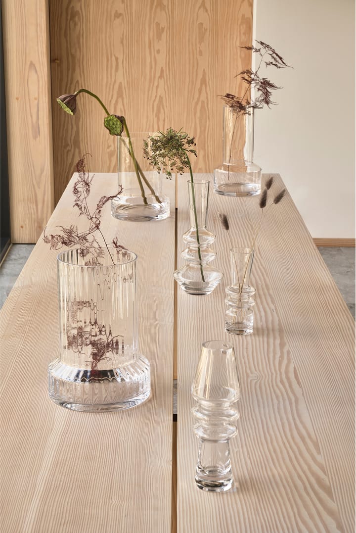 Vase en verre rainuré Hvils Ø21 cm, Clear Villa Collection