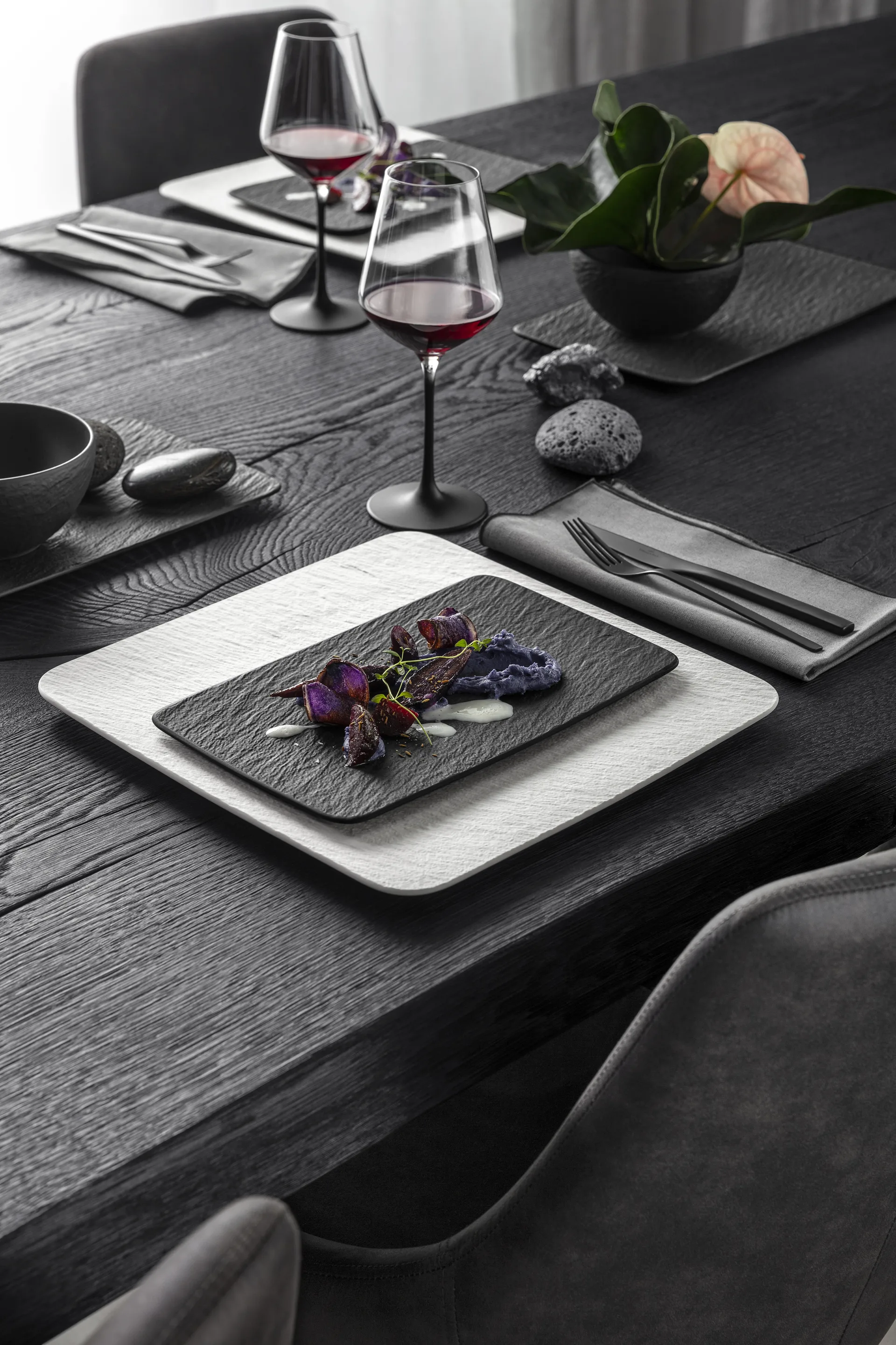 Assiette Manufacture Rock 17x28 cm, Noir Villeroy & Boch