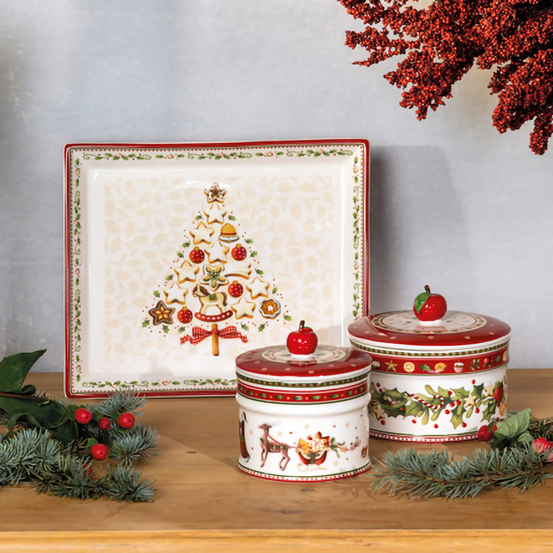 Boîte à biscuits Winter Bakery M 0,55 L, Blanc-rouge Villeroy & Boch