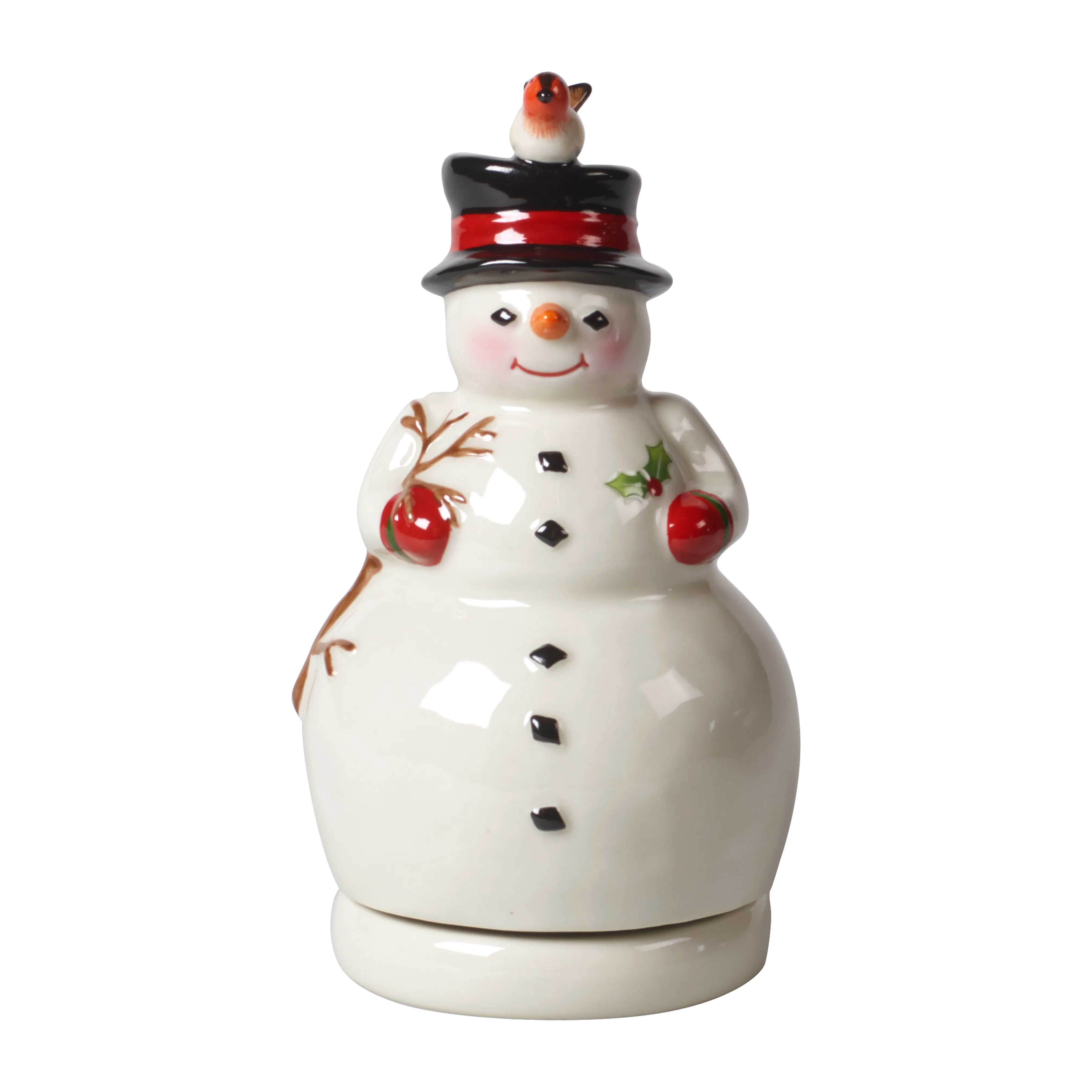 Boule à Neige Musicale Bonhomme De Neige - Mélodie 'Silent Night', Diamètre 10 Cm