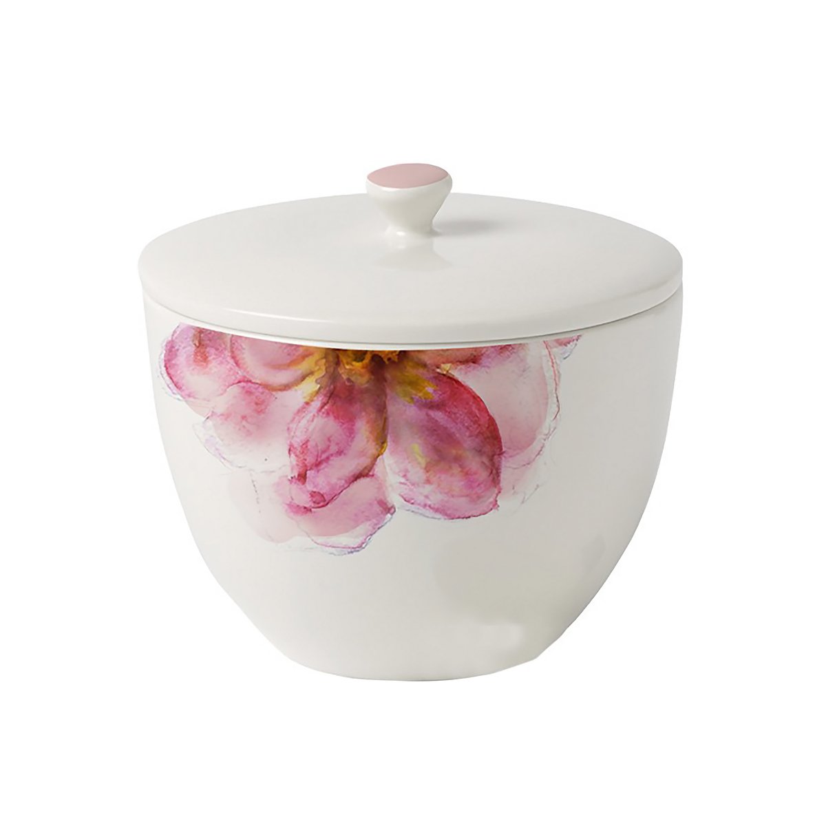 Villeroy & Boch Boîte à thé avec couvercle Rose Garden 13,5 cm Blanc