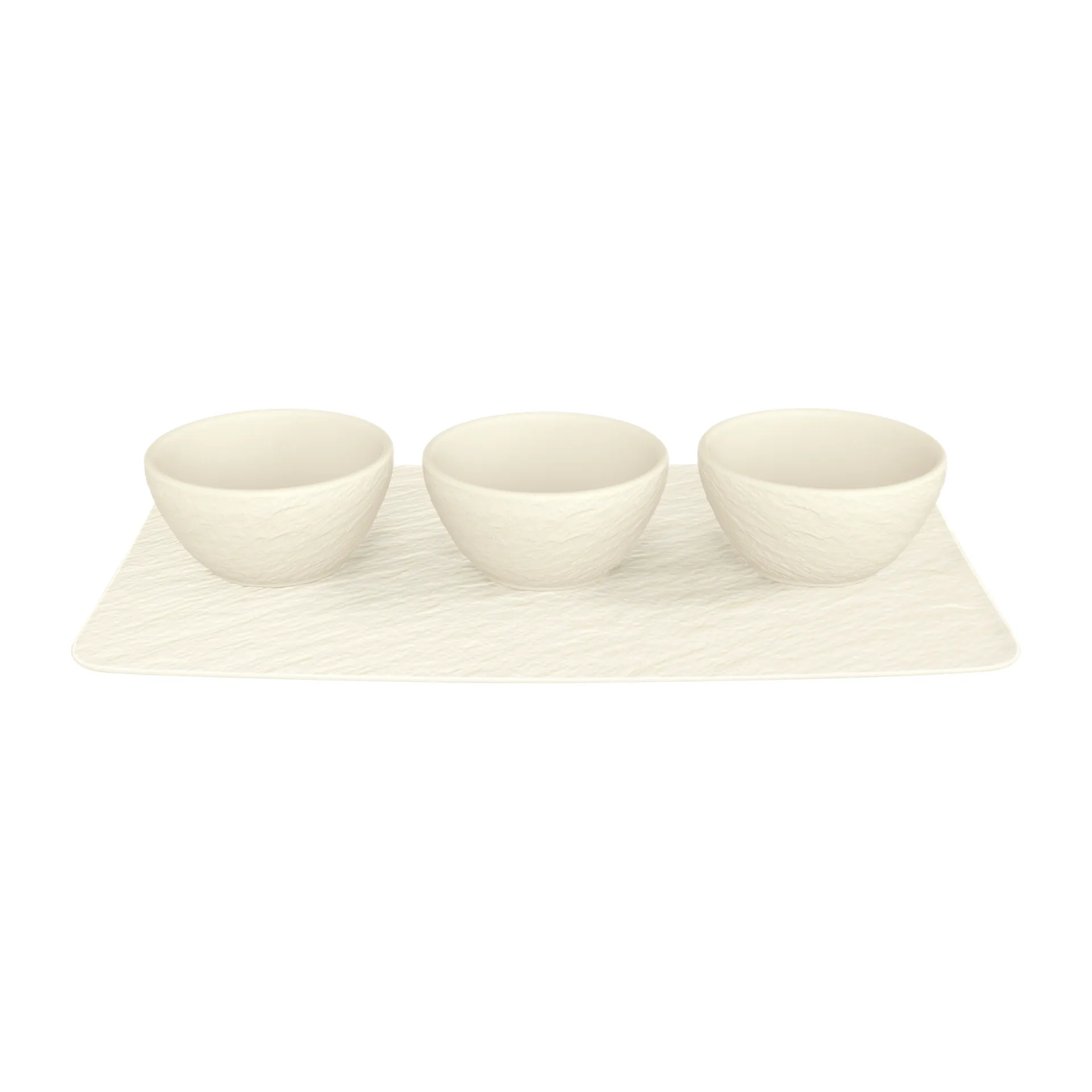 Bol à sauce Manufacture Rock 3 pièces avec plateau, Blanc Villeroy & Boch