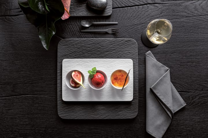 Bol à sauce Manufacture Rock 3 pièces avec plateau, Blanc Villeroy & Boch