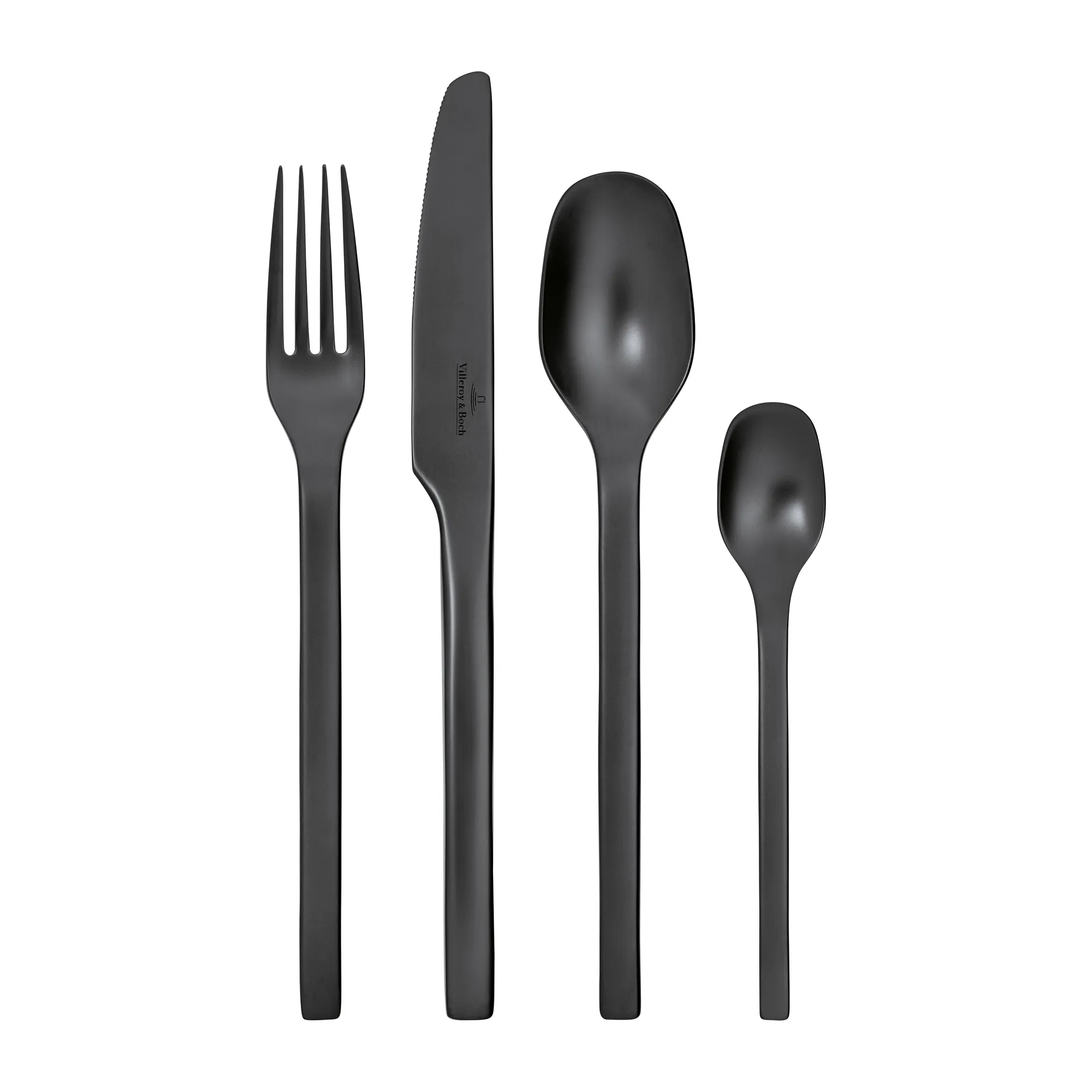 Couverts Manufacture Rock 16 Pièces, Noir Villeroy & Boch