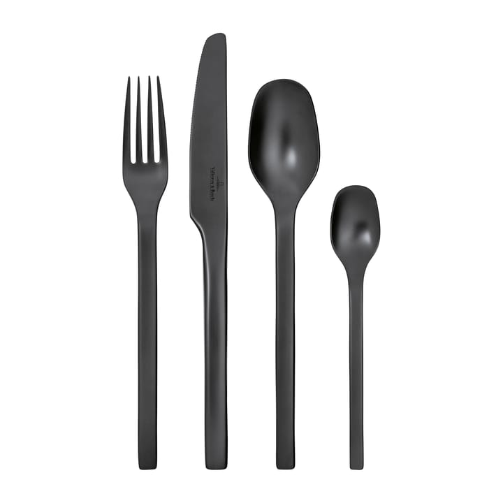 Couverts Manufacture Rock 16 Pièces, Noir Villeroy & Boch