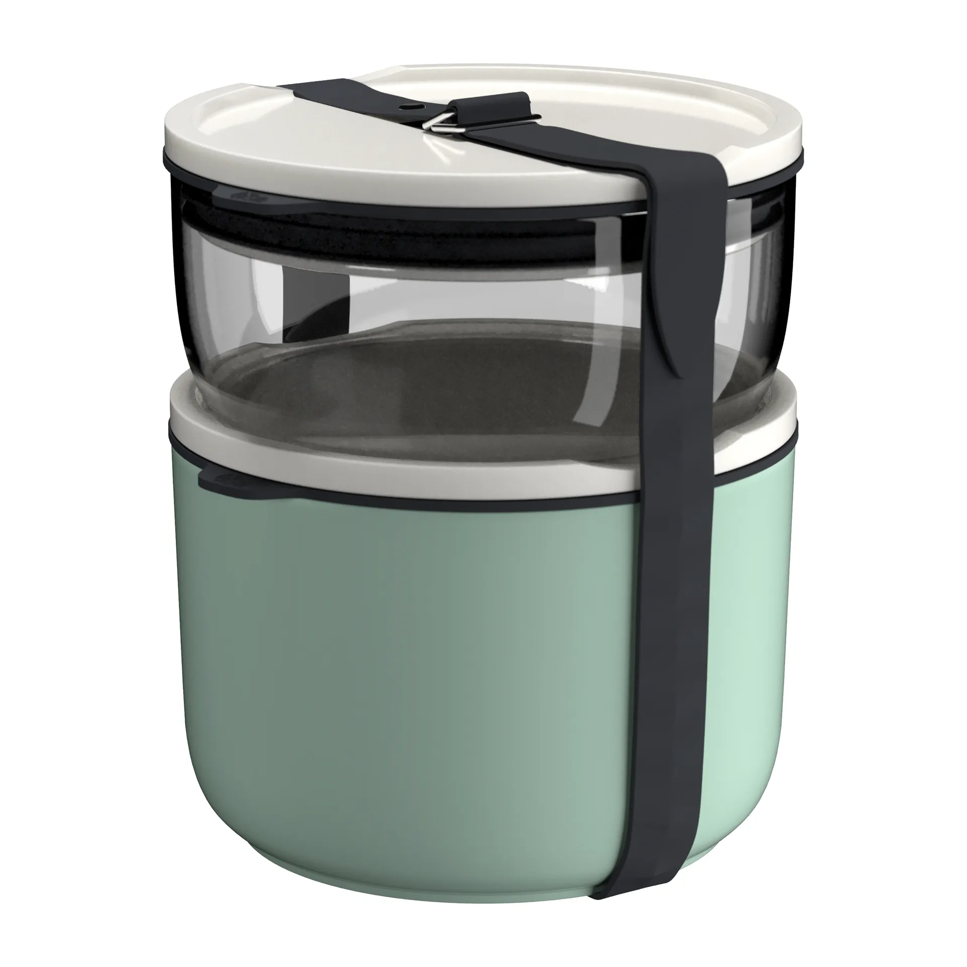 Lot de boîtes à déjeuner rondes To Go & To Stay, Vert-blanc-transparent Villeroy & Boch