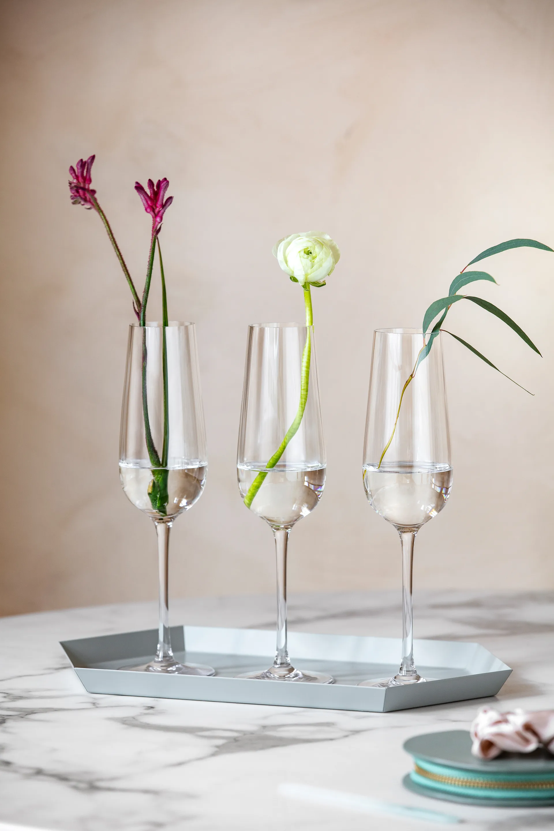 Pack de 4 verres à champagne Rose Garden 29 cl, Transparent Villeroy & Boch