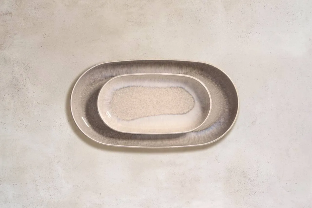 Perlemor Sand plat de service, Beige, 34x20 cm Villeroy & Boch