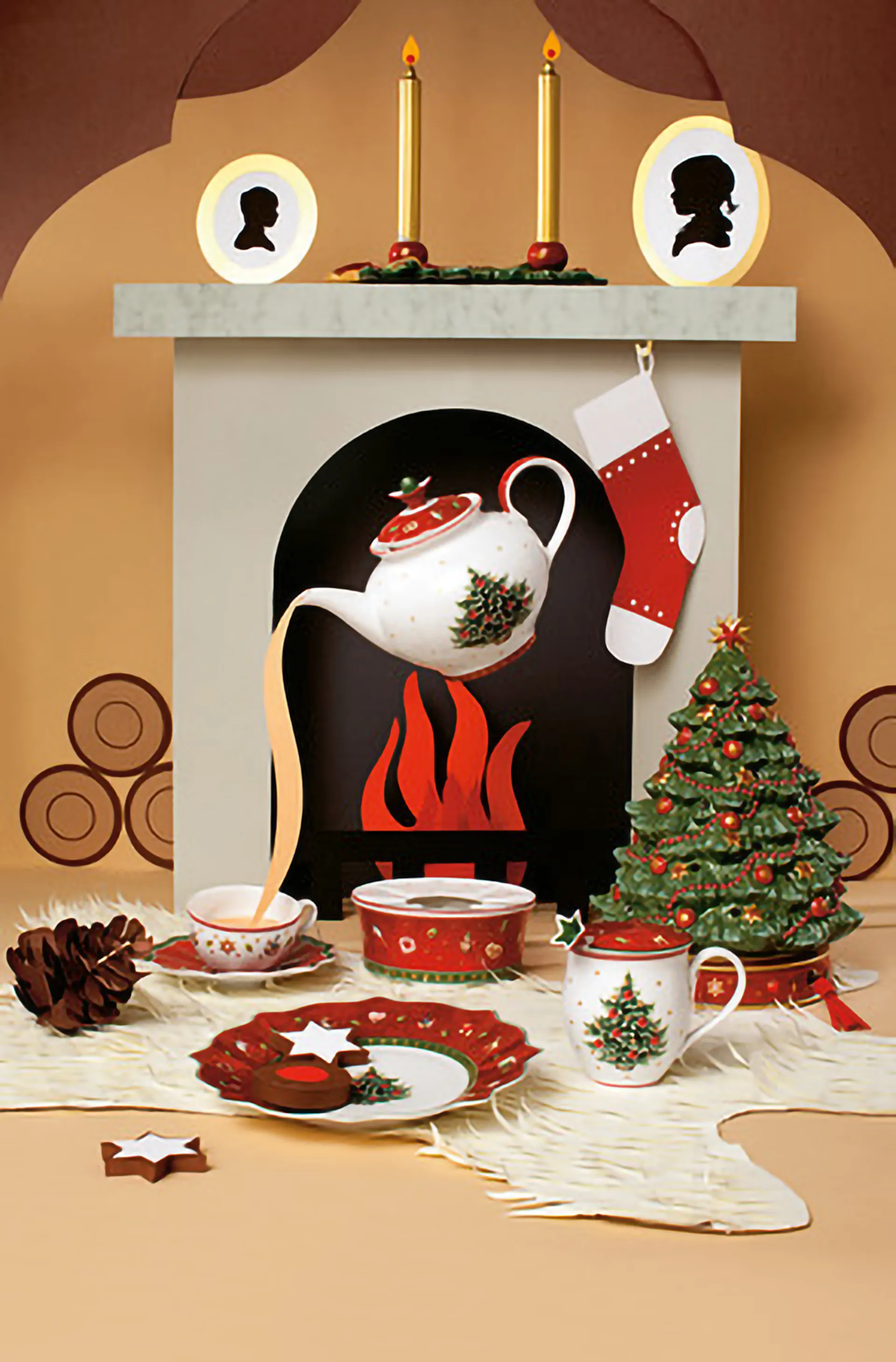 Sapin de Noël Toy's Delight avec boîte à musique, Blanc-rouge Villeroy & Boch