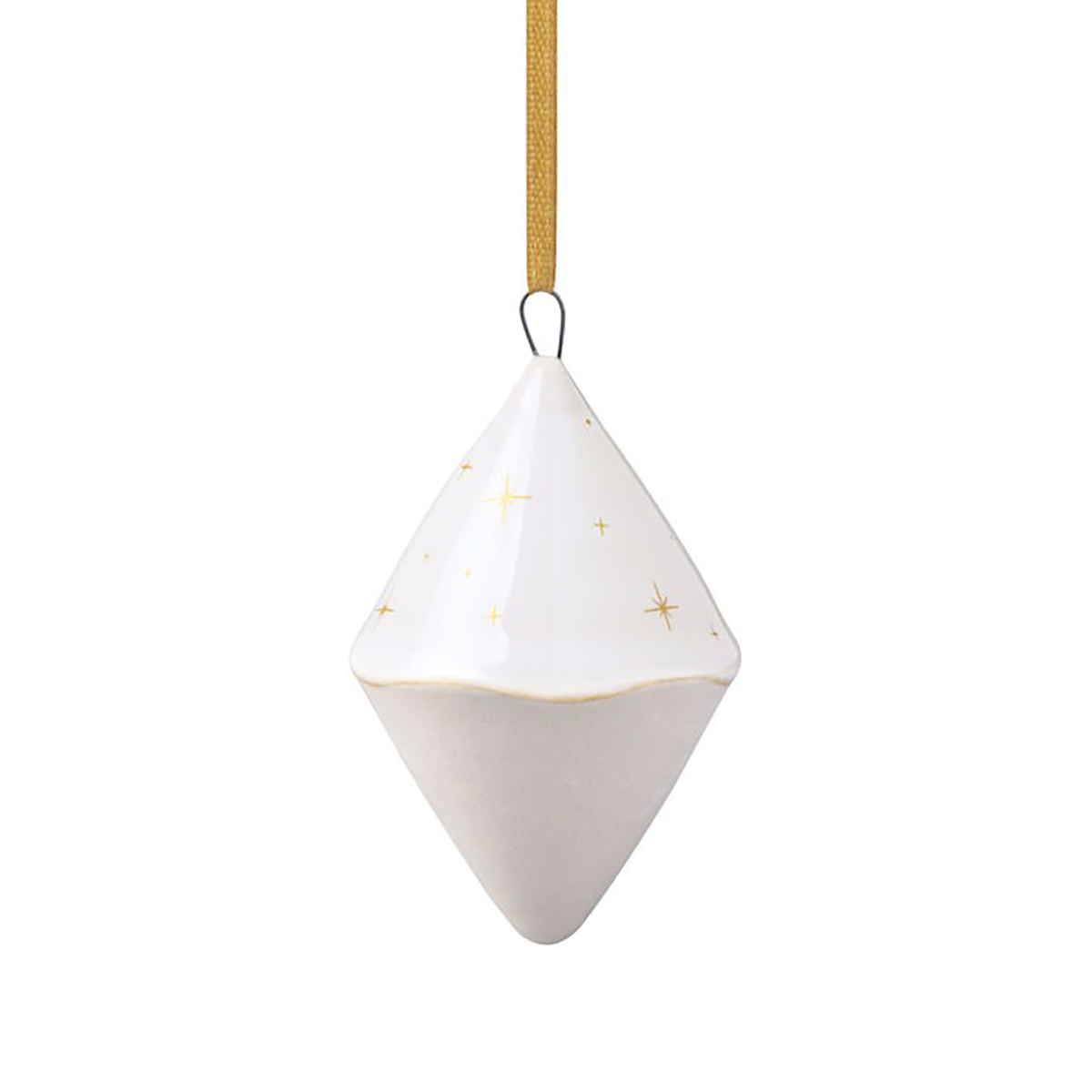 Villeroy & Boch Suspension de sapin de Noël double cone Winter Glow Blanc-beige