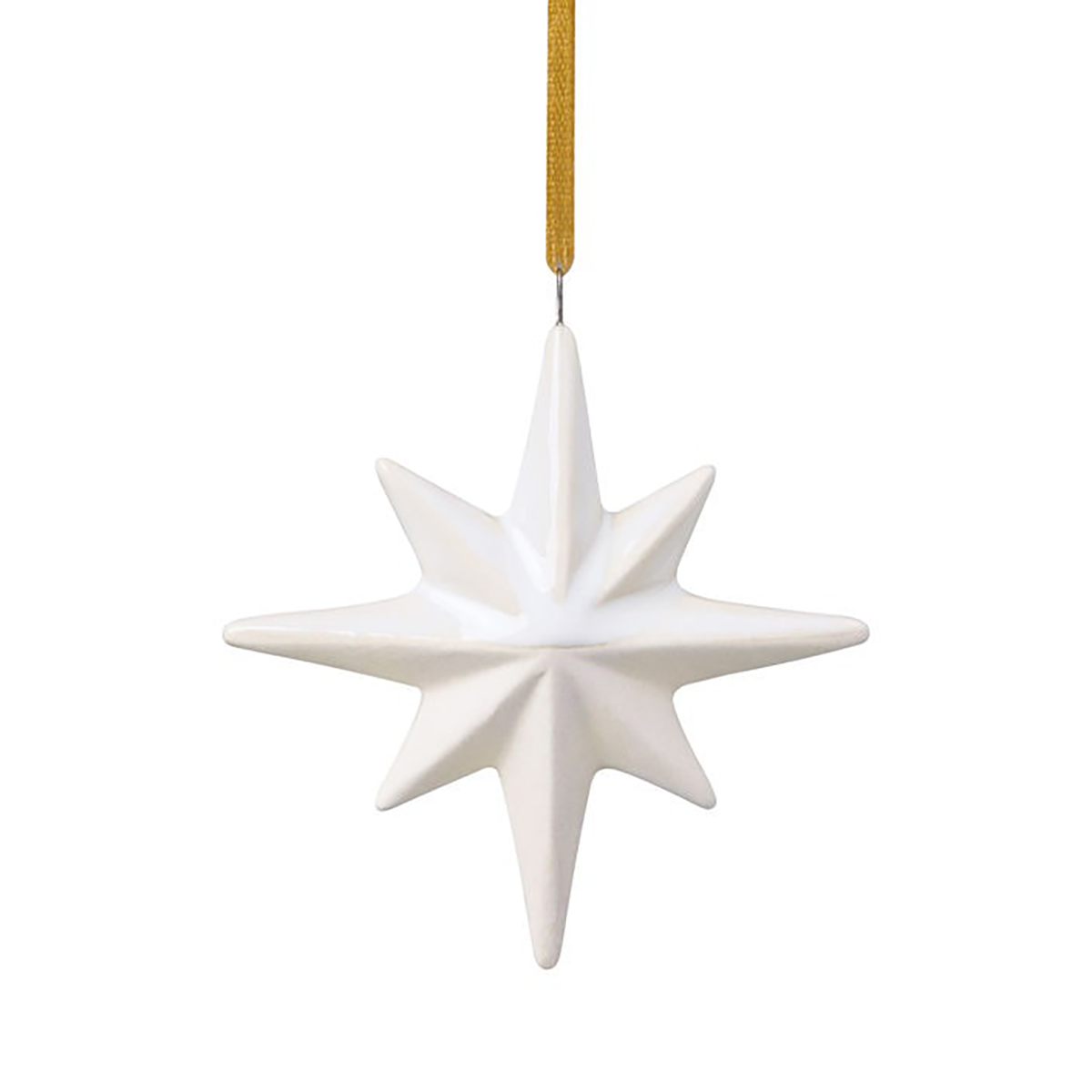 villeroy & boch suspension de sapin de noël étoile winter glow blanc-beige