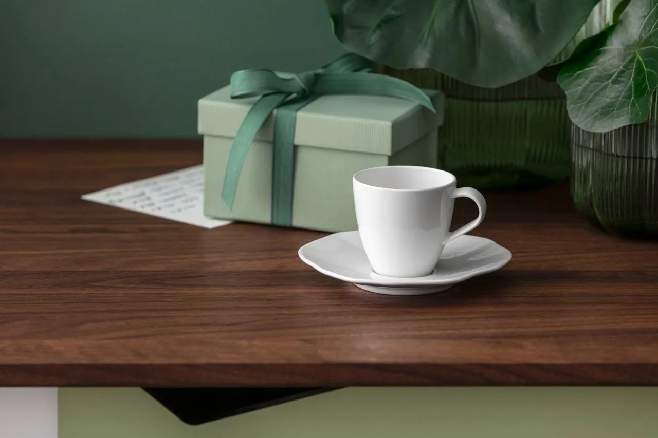Tasse à espresso avec soucoupe, Blanc, 2 pièces Villeroy & Boch