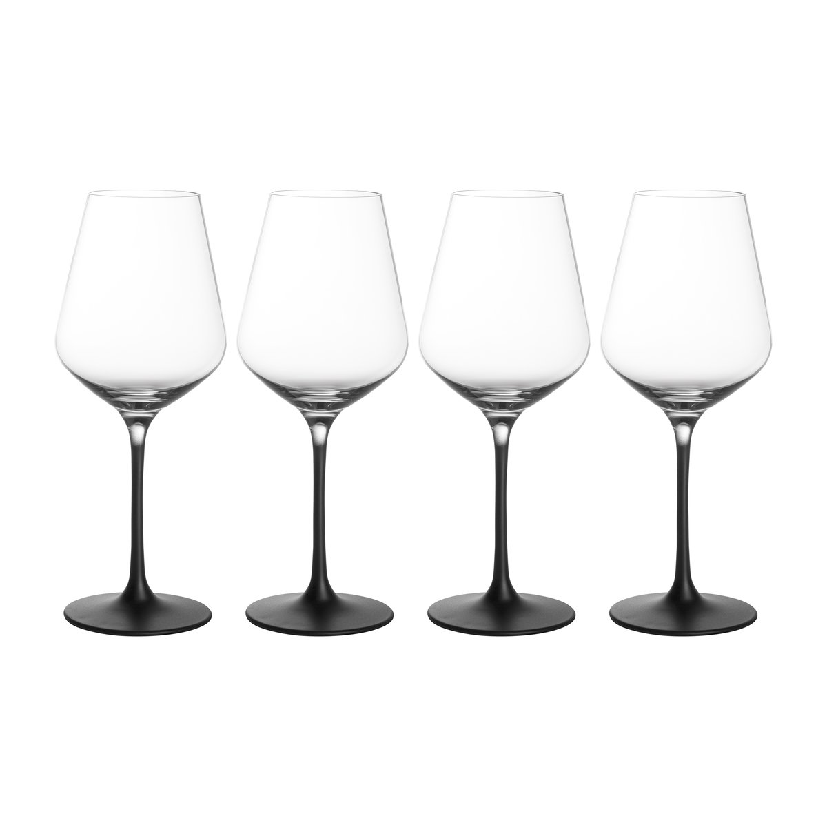 villeroy & boch verre à vin blanc manufacture rock 38 cl lot de 4 transparent-noir