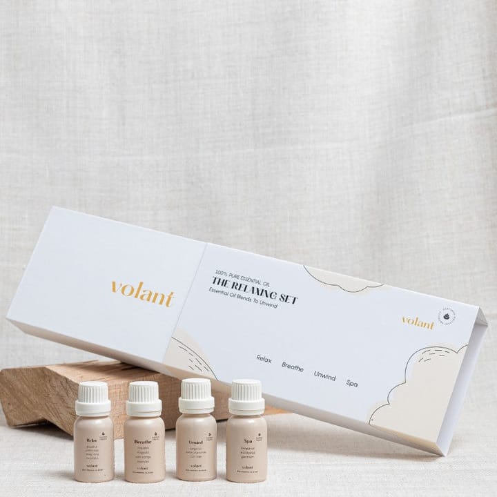 Le set relaxant aux huiles essentielles, 4 parfums Volant