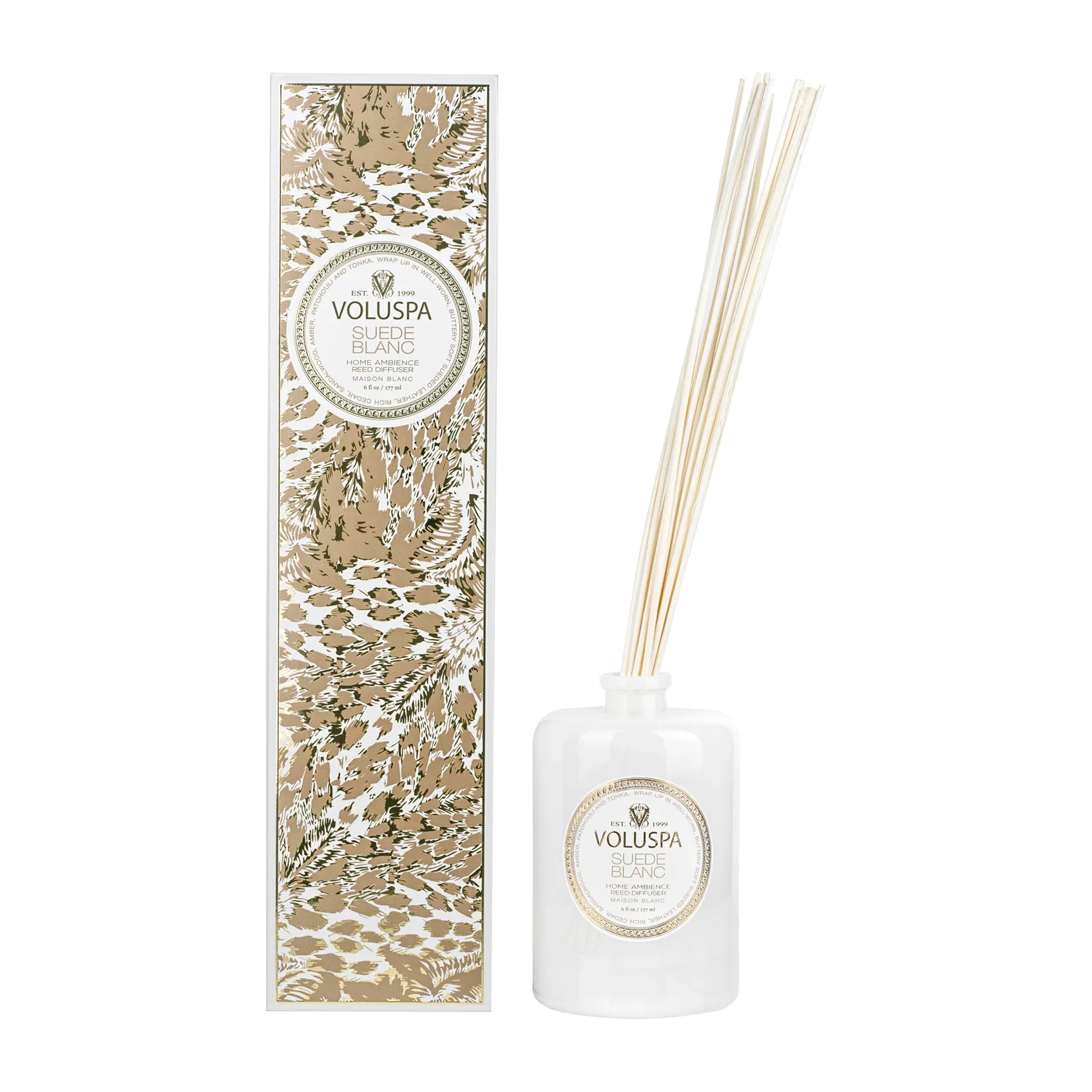 Bâtonnets parfumés Maison Blanc 177 ml, Suede Blanc Voluspa