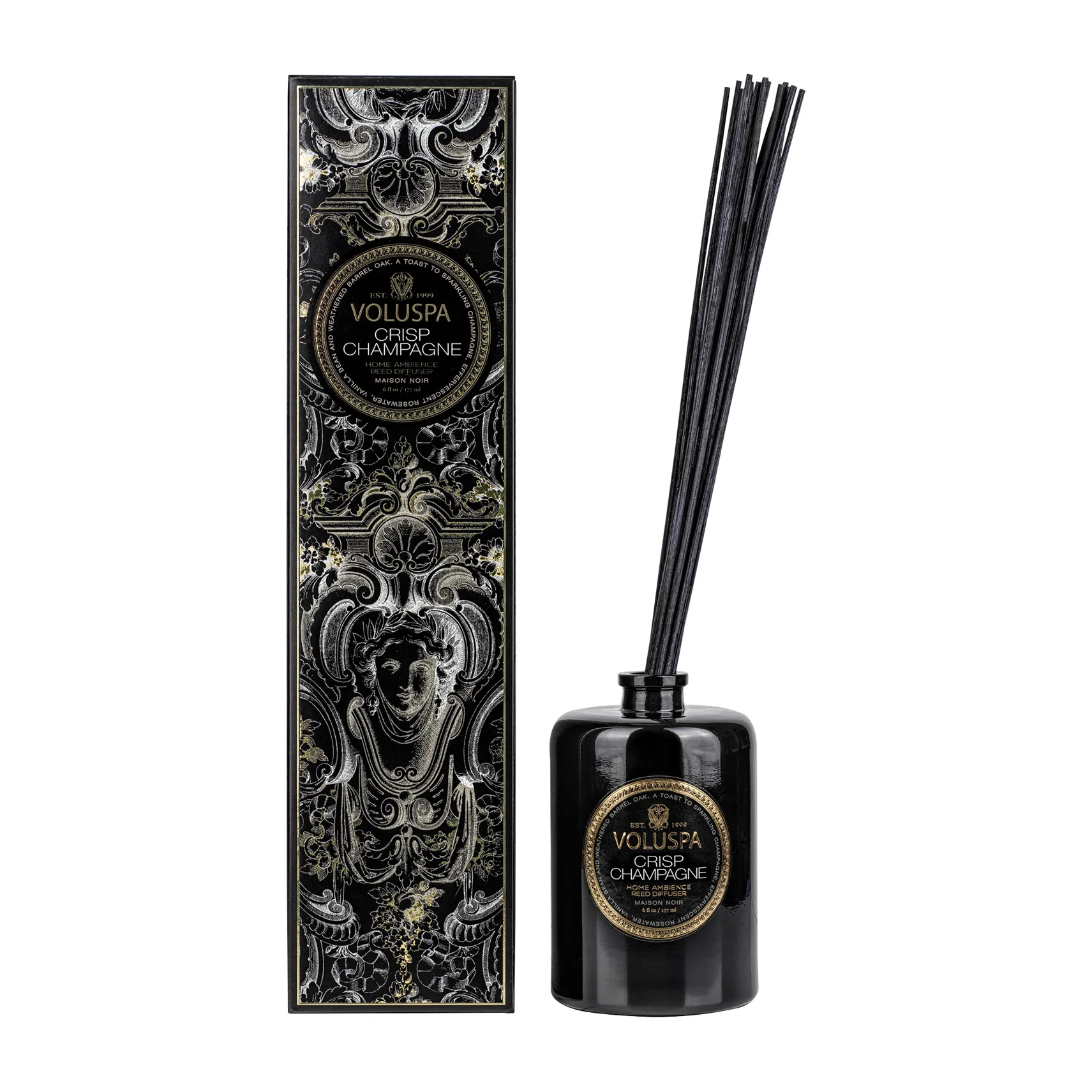 Bâtonnets parfumés Maison Noir 177 ml, Crisp Champagne Voluspa
