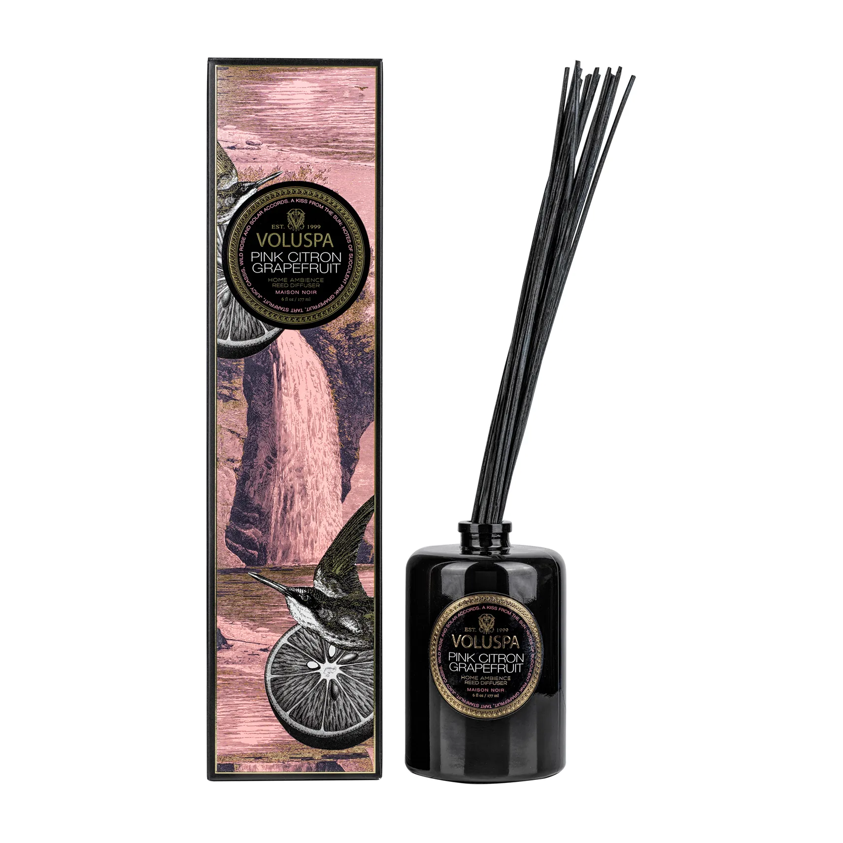Bâtonnets parfumés Maison Noir 177 ml, Pink Citron Grapefruit Voluspa