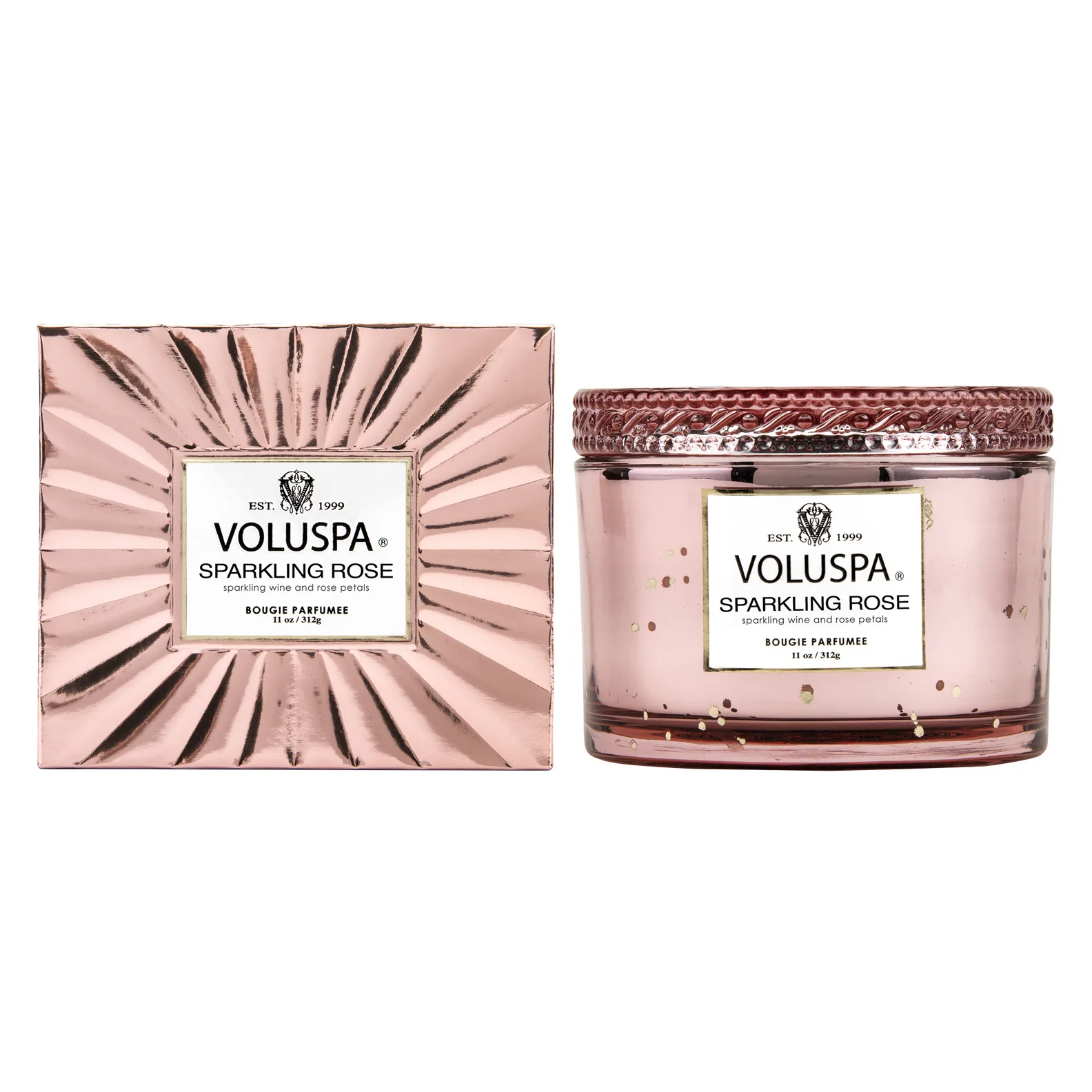 Bougie parfumée Boxed Corta Maison 45 heures, Sparkling Rose Voluspa