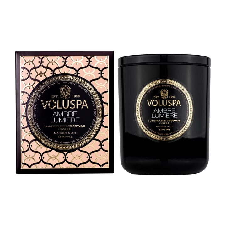 Bougie parfumée Classic Maison Noir 60 heures - Ambre Lumiere - Voluspa