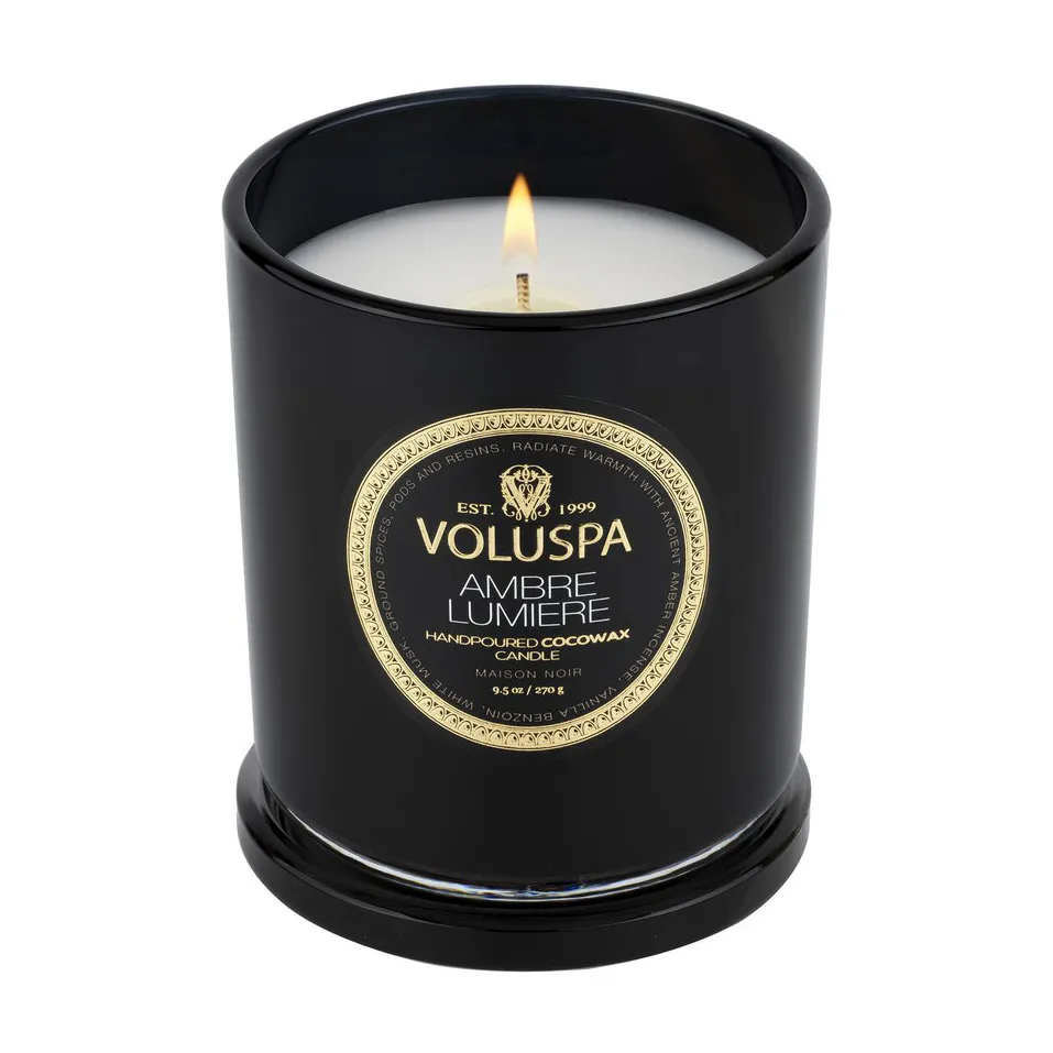 Bougie parfumée Classic Maison Noir 60 heures, Ambre Lumiere Voluspa