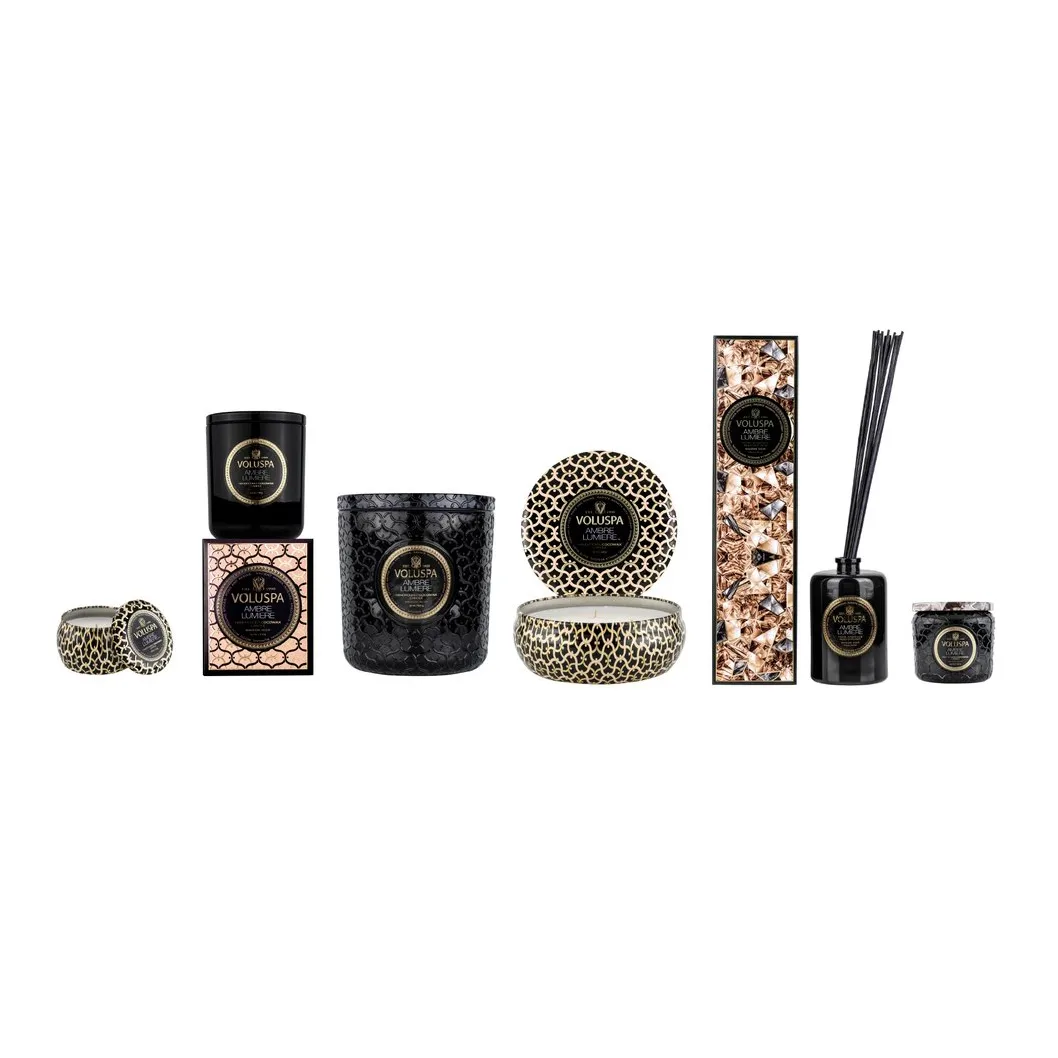 Bougie parfumée Classic Maison Noir 60 heures, Ambre Lumiere Voluspa