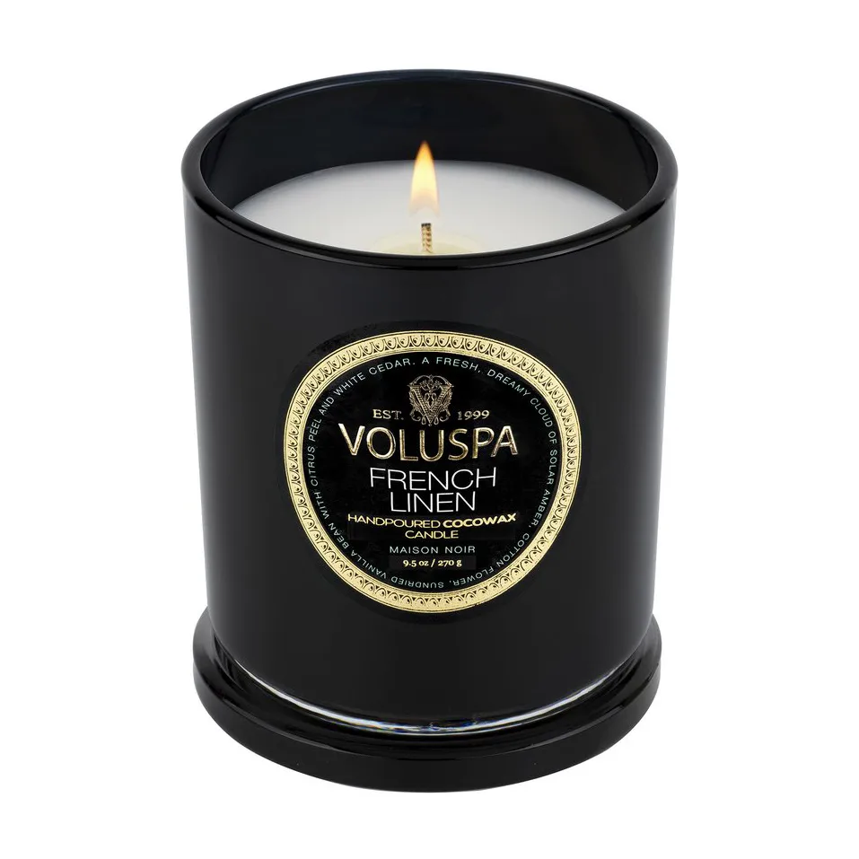 Bougie parfumée Classic Maison Noir 60 heures, French Linen Voluspa