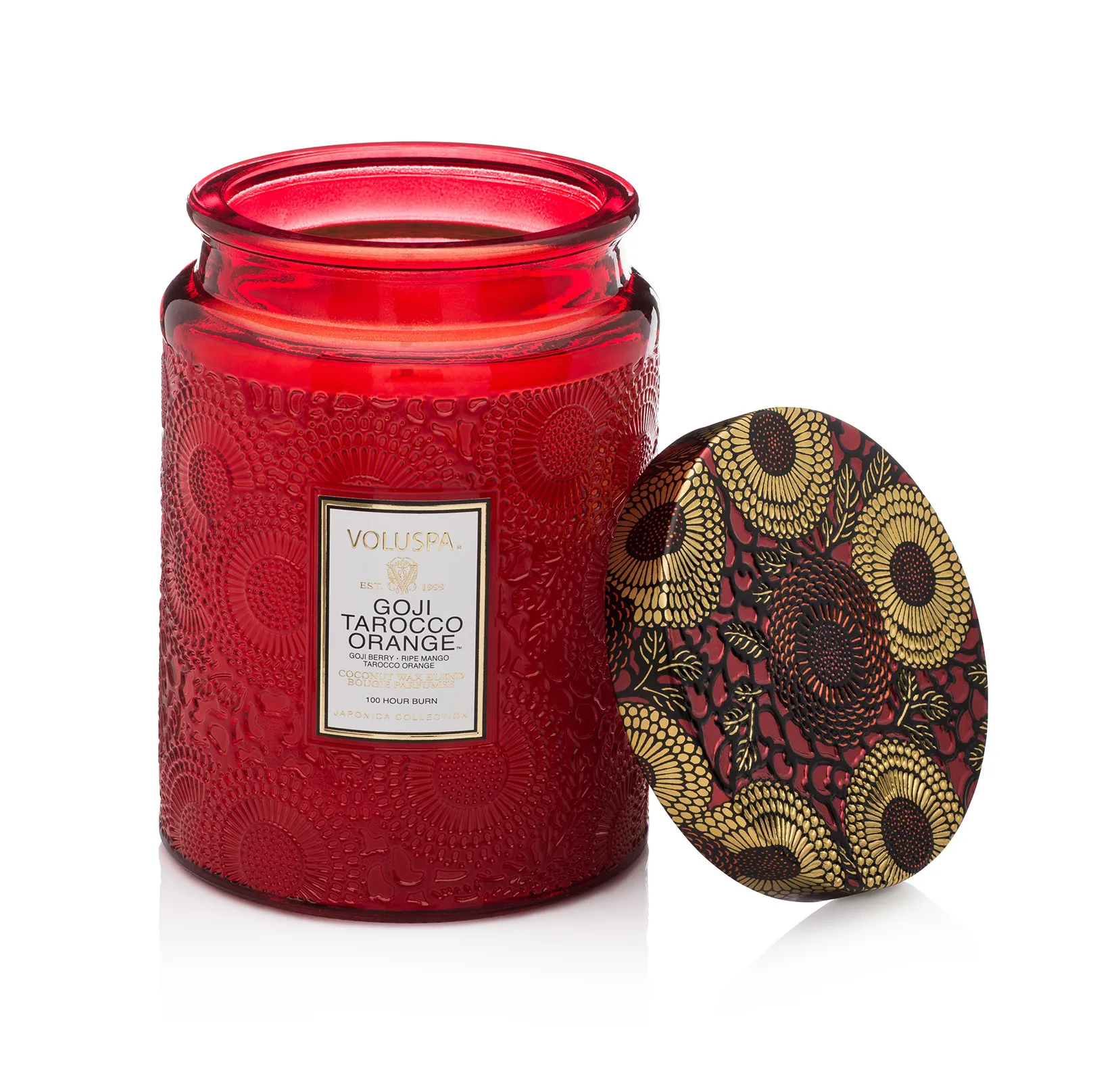 Bougie parfumée en pot de verre 100 heures, Goji Tarocco Orange Voluspa