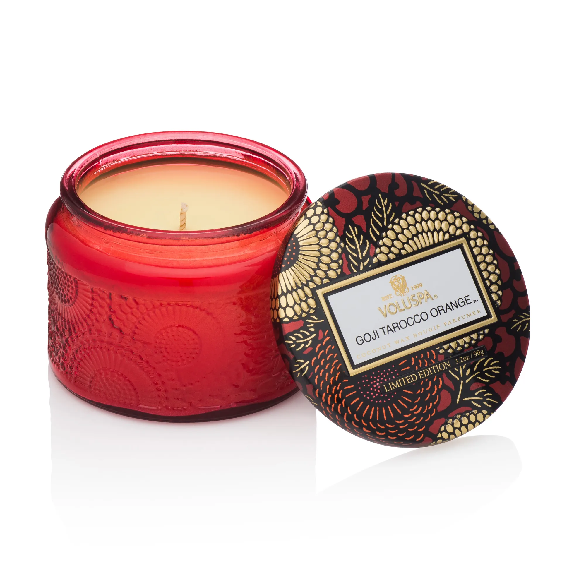 Bougie parfumée en pot de verre 25 heures, Goji Tarocco Orange Voluspa