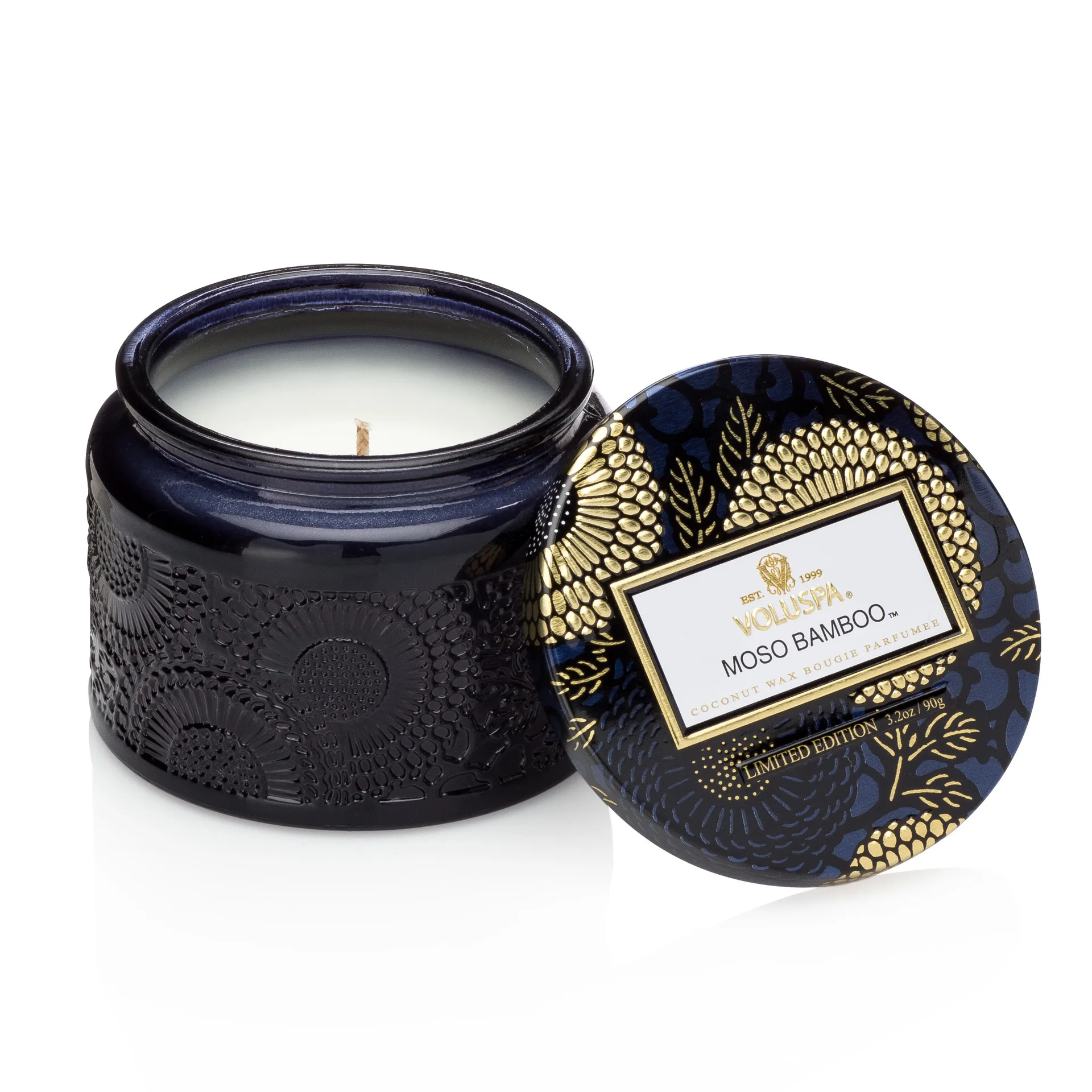 Bougie parfumée en pot de verre 25 heures, Moso Bamboo Voluspa