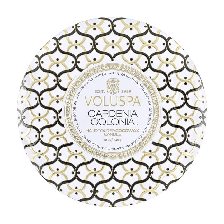 Bougie parfumée Maison Blanc 3-wick Tin 40 heures, Gardenia Colonia Voluspa