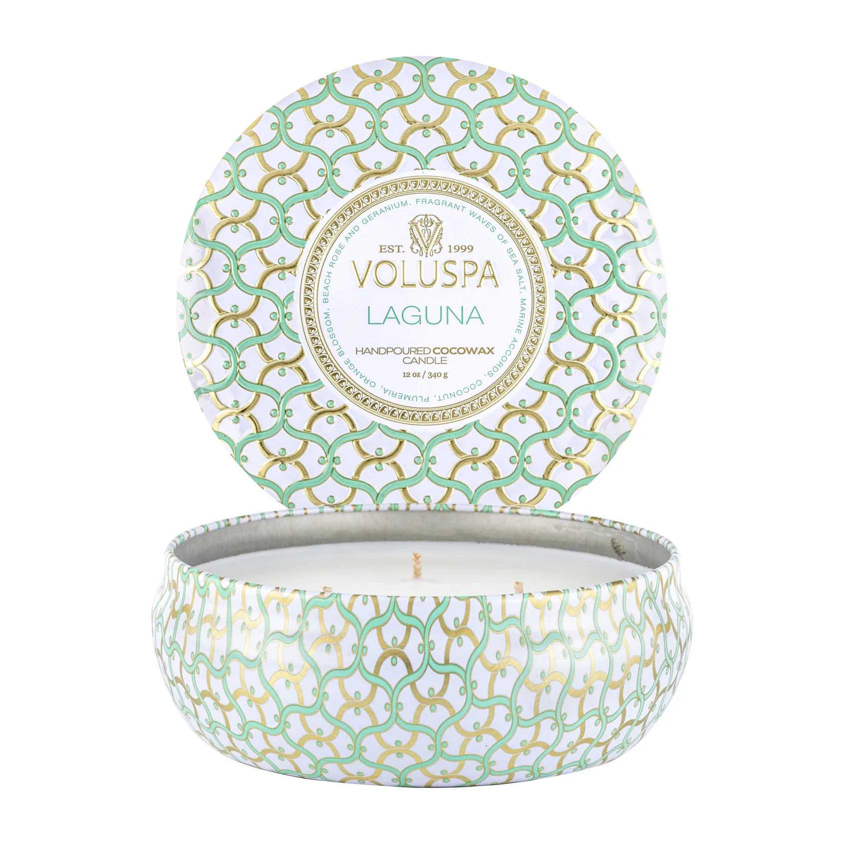 Bougie parfumée Maison Blanc 3-wick Tin 40 heures, Laguna Voluspa
