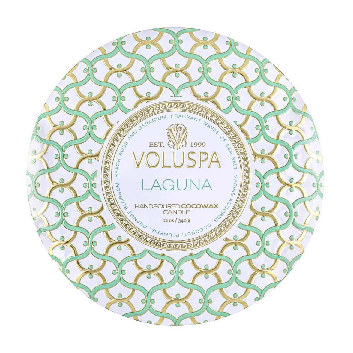 Bougie parfumée Maison Blanc 3-wick Tin 40 heures, Laguna Voluspa
