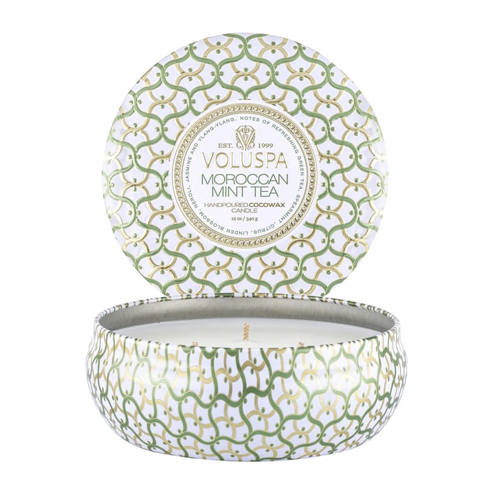 Bougie parfumée Maison Blanc 3-wick Tin 40 heures - Moroccan Mint Tea - Voluspa
