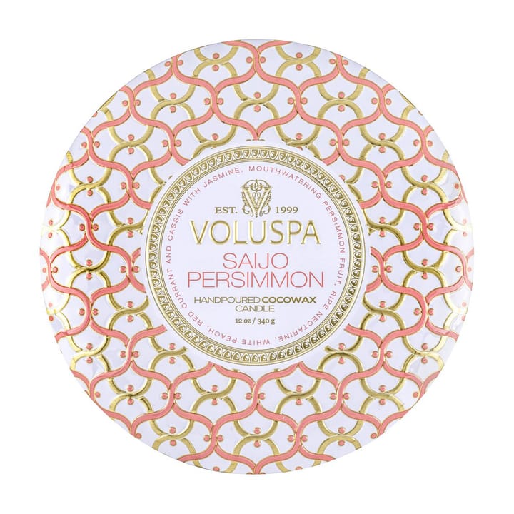 Bougie parfumée Maison Blanc 3-wick Tin 40 heures, Saijo Persimmon Voluspa