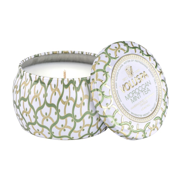 Bougie parfumée Maison Blanc Mini Tin 25 heures - Moroccan Mint Tea - Voluspa