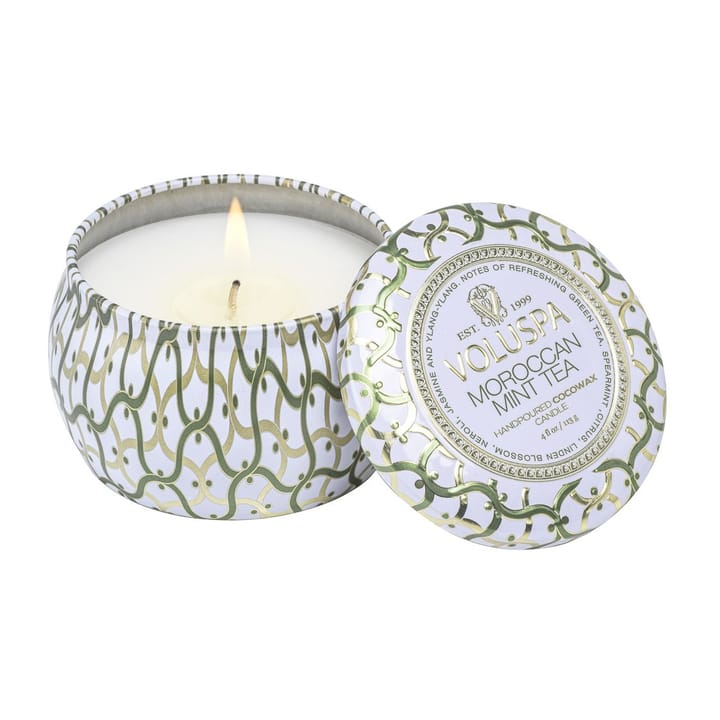 Bougie parfumée Maison Blanc Mini Tin 25 heures, Moroccan Mint Tea Voluspa
