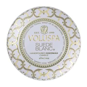Bougie parfumée Maison Blanc Mini Tin 25 heures - Suede Blanc - Voluspa