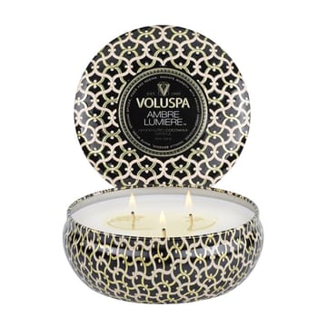 Bougie parfumée Maison Noir 3-wick Tin 40 heures - Ambre Lumiere - Voluspa