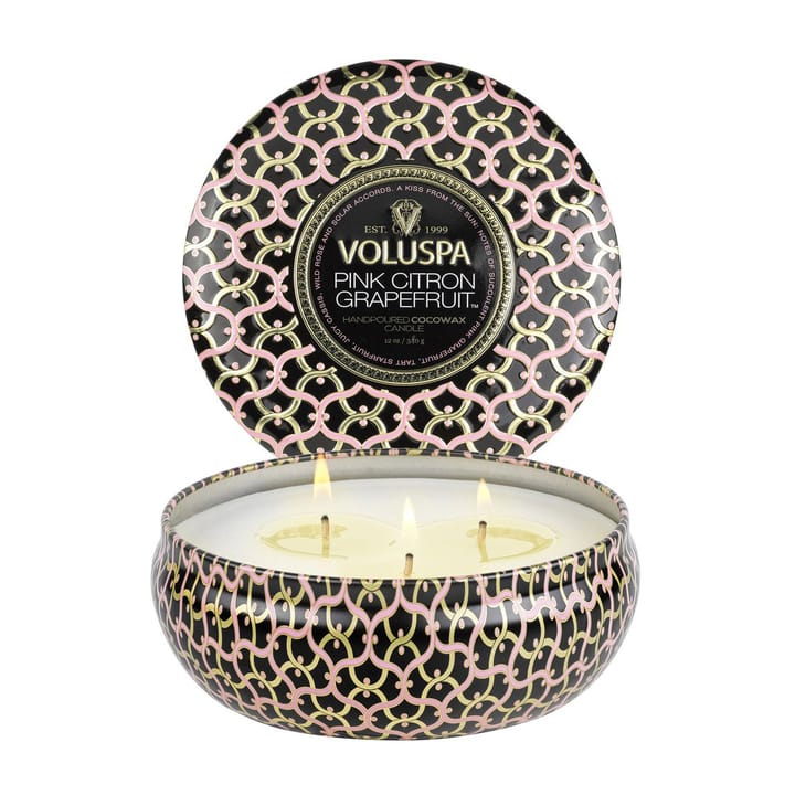 Bougie parfumée Maison Noir 3-wick Tin 40 heures - Pink Citron Grapefruit - Voluspa