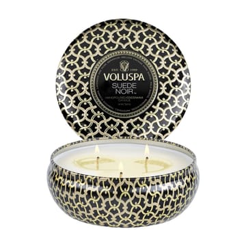 Bougie parfumée Maison Noir 3-wick Tin 40 heures - Suede Noir - Voluspa