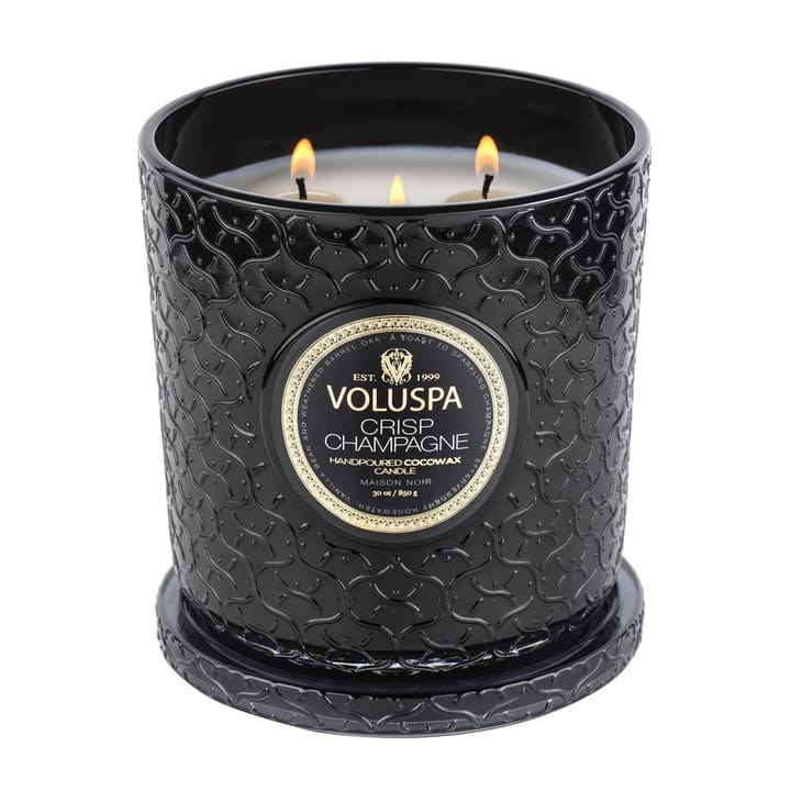 Bougie parfumée Maison Noir Luxe 80 heures, Crisp Champagne Voluspa