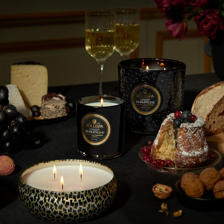 Bougie parfumée Maison Noir Luxe 80 heures, Crisp Champagne Voluspa