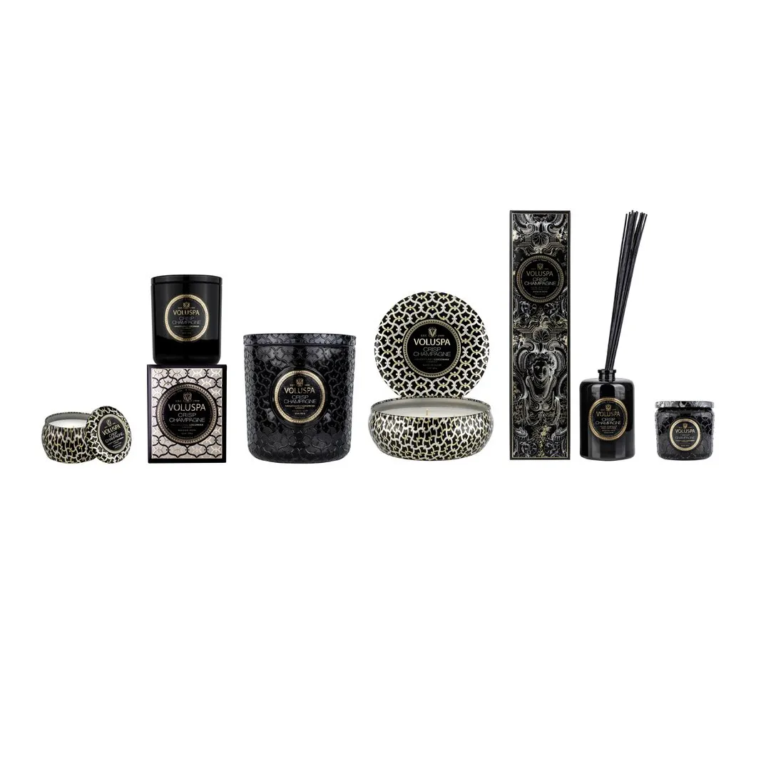 Bougie parfumée Maison Noir Luxe 80 heures, Crisp Champagne Voluspa