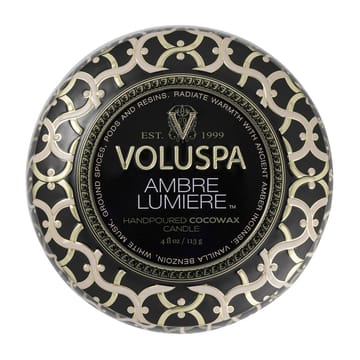 Bougie parfumée Maison Noir Mini Tin 25 heures - Ambre Lumiere - Voluspa