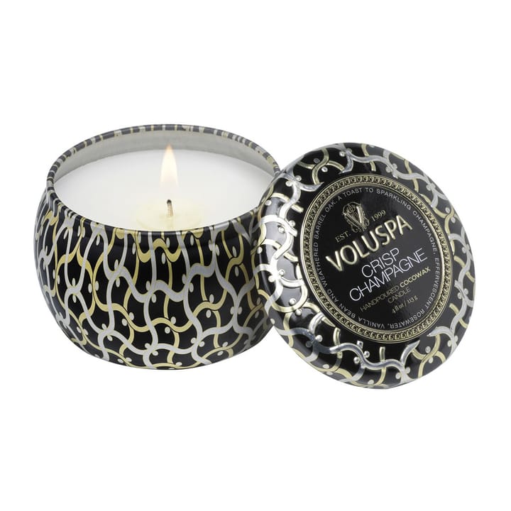 Bougie parfumée Maison Noir Mini Tin 25 heures, Crisp Champagne Voluspa