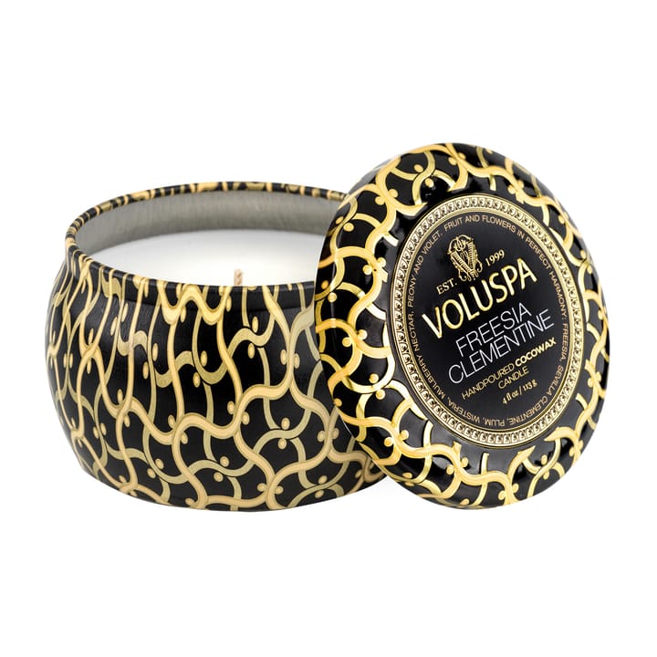 Bougie parfumée Maison Noir Mini Tin 25 heures - Freesia Clementine - Voluspa
