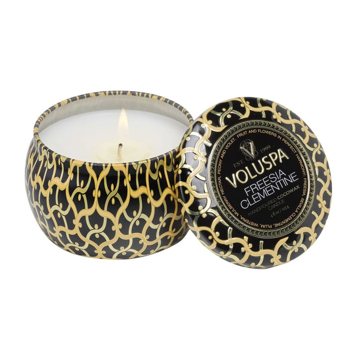 Bougie parfumée Maison Noir Mini Tin 25 heures, Freesia Clementine Voluspa