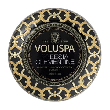 Bougie parfumée Maison Noir Mini Tin 25 heures - Freesia Clementine - Voluspa