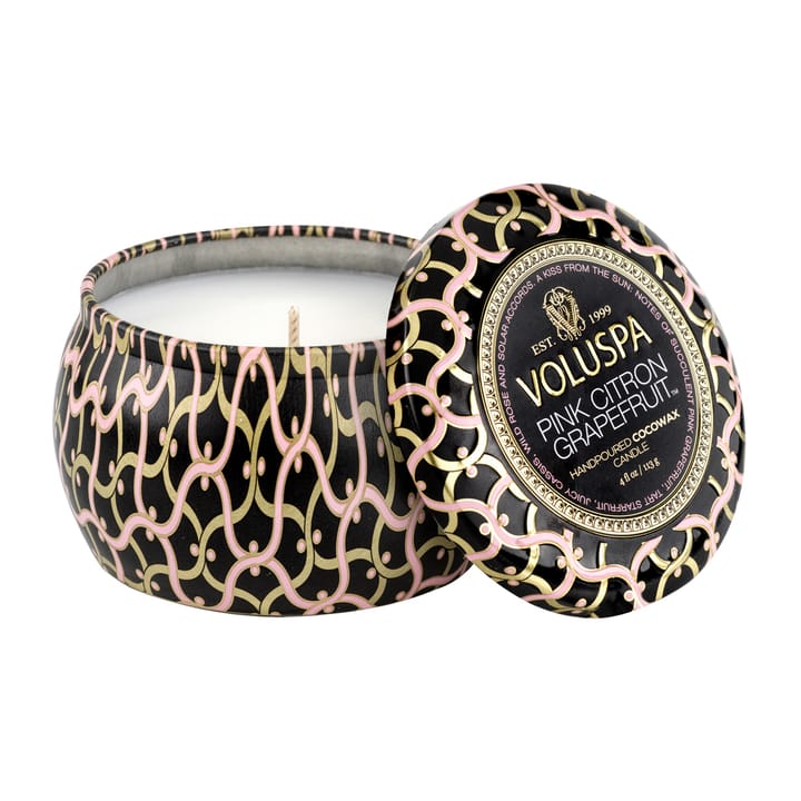 Bougie parfumée Maison Noir Mini Tin 25 heures - Pink Citron Grapefruit - Voluspa